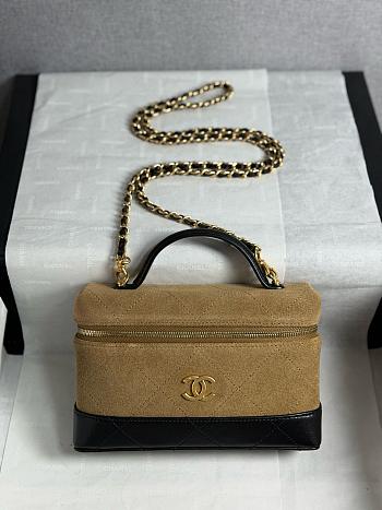 Kitlife Chanel 26SS Suede Beige Leather Box Bag 17x19.5x5cm