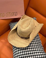 Kitlife Miu Miu Natural Raffia Straw Hat with Wide Brim - 6