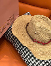 Kitlife Miu Miu Natural Raffia Straw Hat with Wide Brim - 5