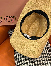 Kitlife Miu Miu Natural Raffia Straw Hat with Wide Brim - 3