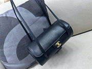 Kitlife Chanel Shiny Caviar Preppy Coco Small Bowling Bag Black 20.5×10×10cm - 1