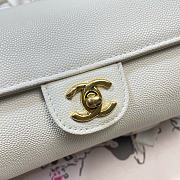 Kitlife Chanel Shiny Caviar Preppy Coco Small Bowling Bag White 20.5×10×10cm - 3