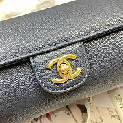 Kitlife Chanel Shiny Caviar Preppy Coco Small Bowling Bag Dark Blue 20.5×10×10cm  - 6