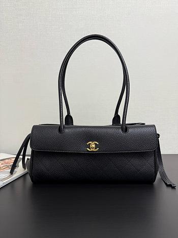 Kitlife Chanel Small Shopping Bag Black Grained Calfskin AS6288 31x15x12cm