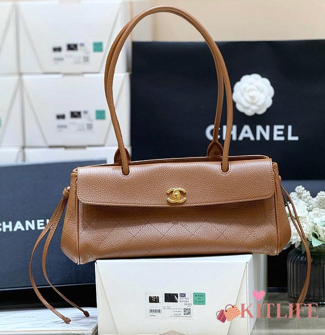 Kitlife Chanel Small Shopping Bag Brown Grained Calfskin AS6288 31x15x12cm - 1