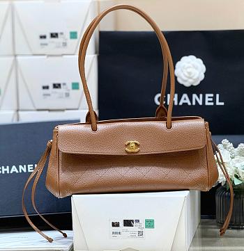 Kitlife Chanel Small Shopping Bag Brown Grained Calfskin AS6288 31x15x12cm