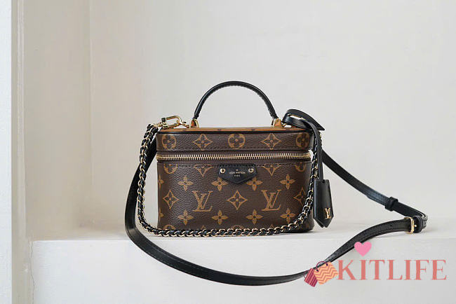 Kitlife Louis Vuitton Vanity Chain Bag Brown Monogram Canvas M47125 19x11.5x6.5cm - 1