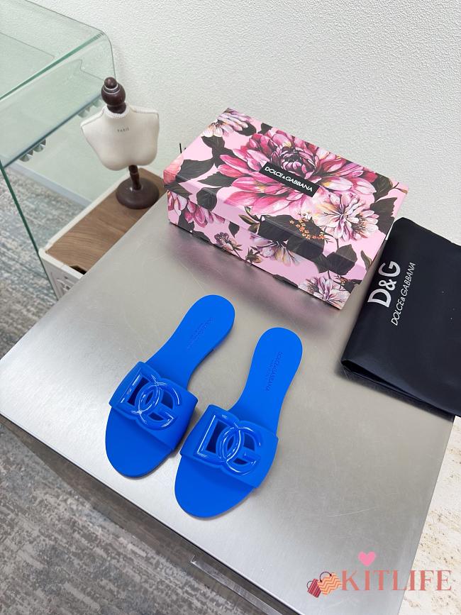Kitlife Dolce & Gabbana Bianca DG-logo Slides Blue - 1