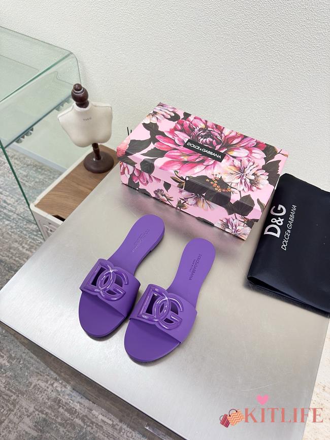 Kitlife Dolce & Gabbana Bianca DG-logo Slides Purple - 1