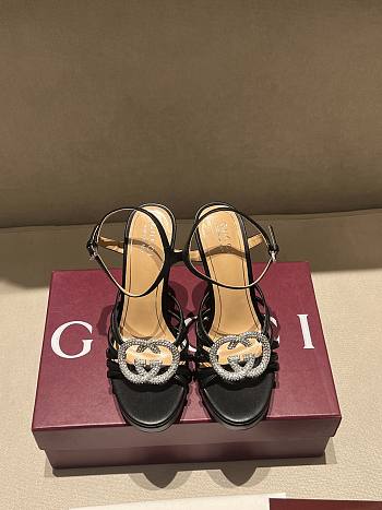 Kitlife Gucci Women's Pump With Crystal Interlocking G in Black