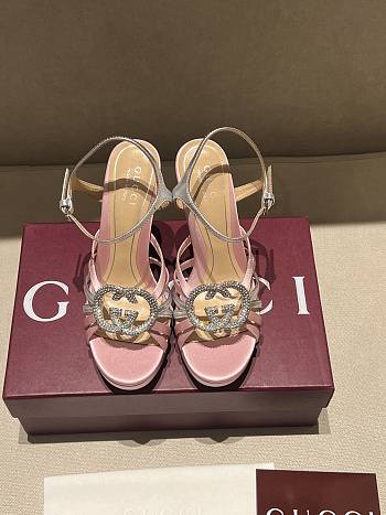 Kitlife Gucci Women's Pump With Crystal Interlocking G in Pink