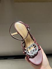 Kitlife Gucci Women's Pump With Crystal Interlocking G in Burgundy - 5