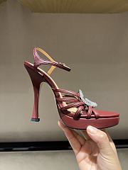 Kitlife Gucci Women's Pump With Crystal Interlocking G in Burgundy - 4
