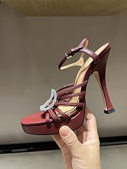 Kitlife Gucci Women's Pump With Crystal Interlocking G in Burgundy - 2