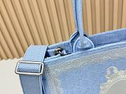 Kitlife Dior Medium Book Tote with Strap Blue Oblique Embroidery with White Lace and Dior Médaillon 36x27.5x16.5cm  - 5