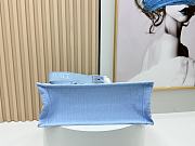 Kitlife Dior Medium Book Tote with Strap Blue Oblique Embroidery with White Lace and Dior Médaillon 36x27.5x16.5cm  - 4