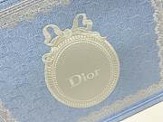 Kitlife Dior Medium Book Tote with Strap Blue Oblique Embroidery with White Lace and Dior Médaillon 36x27.5x16.5cm  - 2