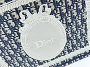 Kitlife Dior Medium Book Tote with Strap Blue Oblique Embroidery with White Lace 36x27.5x16.5cm - 2