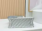 Kitlife Dior Medium Book Tote with Strap Grey Oblique Embroidery with White Lace 36x27.5x16.5cm  - 6