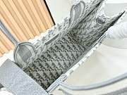 Kitlife Dior Medium Book Tote with Strap Grey Oblique Embroidery with White Lace 36x27.5x16.5cm  - 4