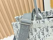 Kitlife Dior Medium Book Tote with Strap Grey Oblique Embroidery with White Lace 36x27.5x16.5cm  - 3