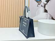 Kitlife Dior Medium Book Tote with Strap Blue and White Book Cover Embroidery 36x27.5x16.5cm - 6
