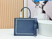 Kitlife Dior Medium Book Tote with Strap Blue and White Book Cover Embroidery 36x27.5x16.5cm - 4