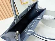 Kitlife Dior Medium Book Tote with Strap Blue and White Book Cover Embroidery 36x27.5x16.5cm - 3