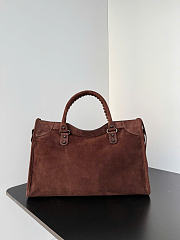 Kitlife Balenciaga Le City Bag in Dark Brown Suede Leather 37x27x10cm  - 6