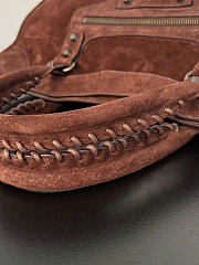 Kitlife Balenciaga Le City Bag in Dark Brown Suede Leather 37x27x10cm  - 4