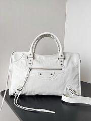 Kitlife Balenciaga Le City Medium Bag in White Lambskin 38x24x16cm - 1