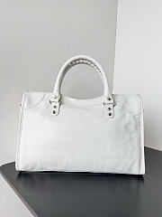 Kitlife Balenciaga Le City Medium Bag in White Lambskin 38x24x16cm - 6