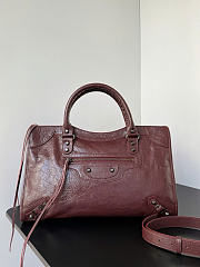 Kitlife Balenciaga Le City Medium Bag in Burgundy Lambskin 38x24x16cm - 1