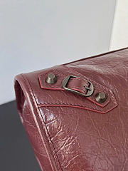 Kitlife Balenciaga Le City Medium Bag in Burgundy Lambskin 38x24x16cm - 6