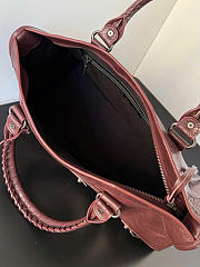 Kitlife Balenciaga Le City Medium Bag in Burgundy Lambskin 38x24x16cm - 3