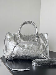 Kitlife Balenciaga Le City Medium Bag in Silver Lambskin 38x24x16cm - 1