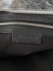 Kitlife Balenciaga Le City Medium Bag in Silver Lambskin 38x24x16cm - 3