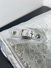 Kitlife Balenciaga Le City Medium Bag in Silver Lambskin 38x24x16cm - 2
