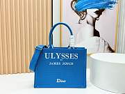 Kitlife Dior Medium Book Tote with Strap Blue and White Book Cover Embroidery 36x27x16cm - 1
