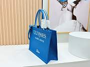 Kitlife Dior Medium Book Tote with Strap Blue and White Book Cover Embroidery 36x27x16cm - 5