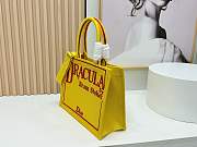 Kitlife Dior Medium Book Tote with Strap Yellow and Red Book Cover Embroidery 36x27.5x16.5cm - 5
