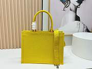 Kitlife Dior Medium Book Tote with Strap Yellow and Red Book Cover Embroidery 36x27.5x16.5cm - 4