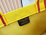 Kitlife Dior Medium Book Tote with Strap Yellow and Red Book Cover Embroidery 36x27.5x16.5cm - 3