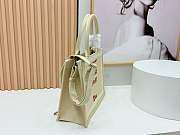 Kitlife Dior Medium Book Tote with Strap Beige and Red Book Cover Embroidery 36x27.5x16.5cm - 6