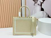 Kitlife Dior Medium Book Tote with Strap Beige and Red Book Cover Embroidery 36x27.5x16.5cm - 4