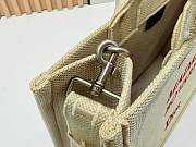 Kitlife Dior Medium Book Tote with Strap Beige and Red Book Cover Embroidery 36x27.5x16.5cm - 3