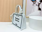 Kitlife Dior Medium Book Tote with Strap White, Green and Black Book Cover Embroidery 36x27.5x16.5cm - 6