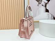 Kitlife Dior Medium Book Tote with Strap Pink and Green Book Cover Embroidery 36x27.5x16.5cm  - 5