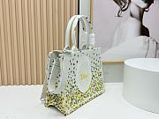 Kitlife Dior Medium Book Tote with Strap Buttercup Dior Embroidery and White Dior Médaillon 36x27.5x16.5cm  - 5