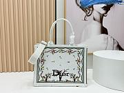 Kitlife Dior Medium Book Tote with Strap White Multicolor Revolution Flowers Embroidery 36x27.5x16.5cm  - 1